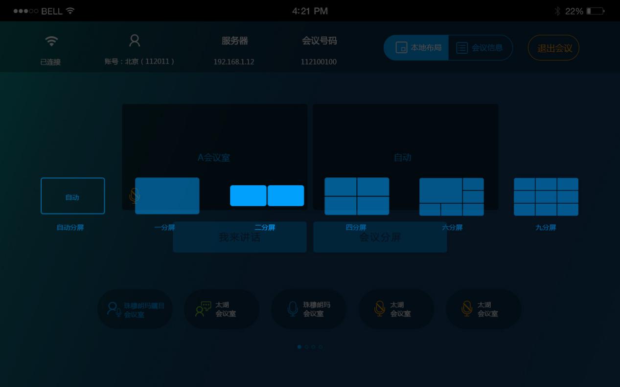 視頻會議會議分屏