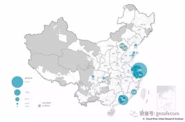 城市貨物出口額示意圖